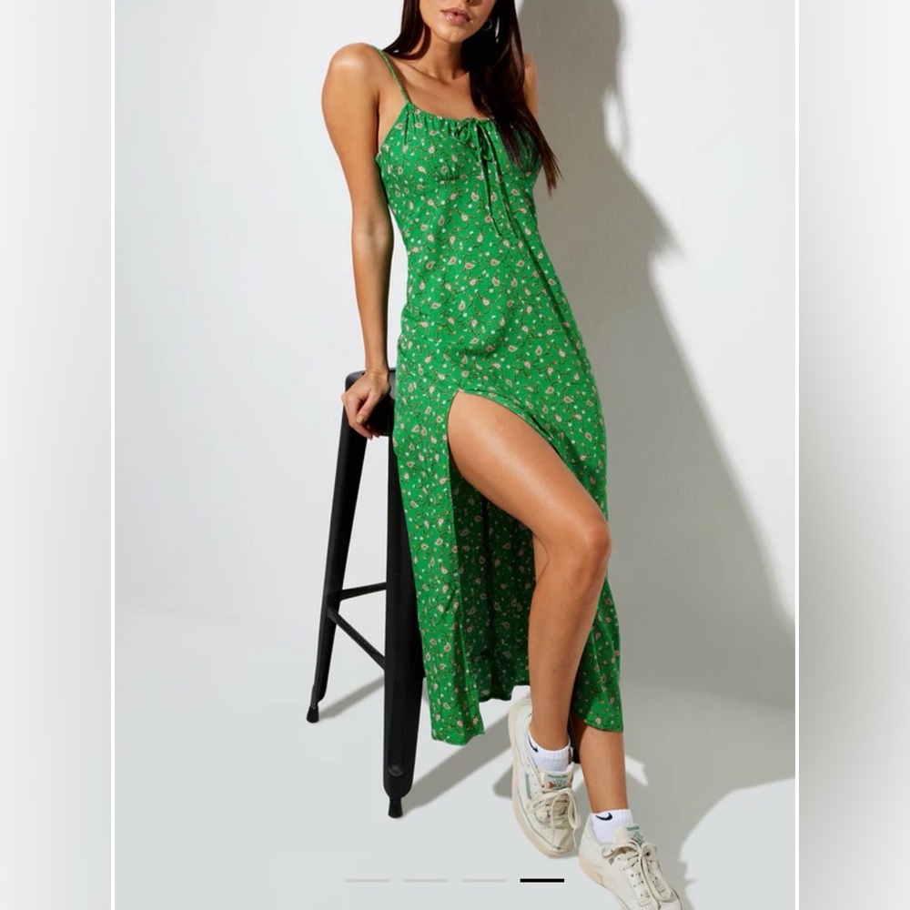 NWT Motel Rocks Herbert Midi Dress In Paisley Fun Green